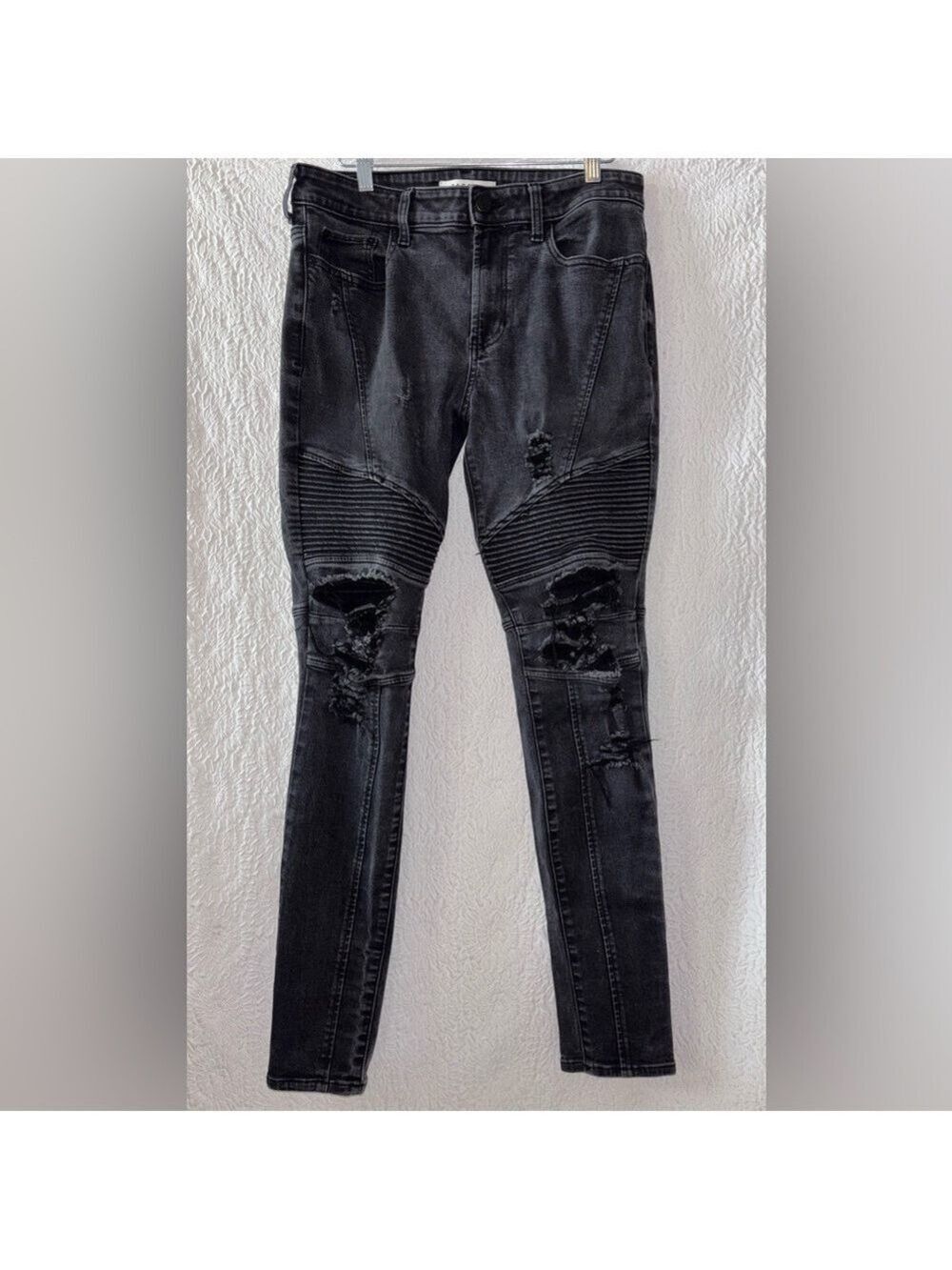 PacSun Distressed Stacked Skinny Moto Biker Jeans